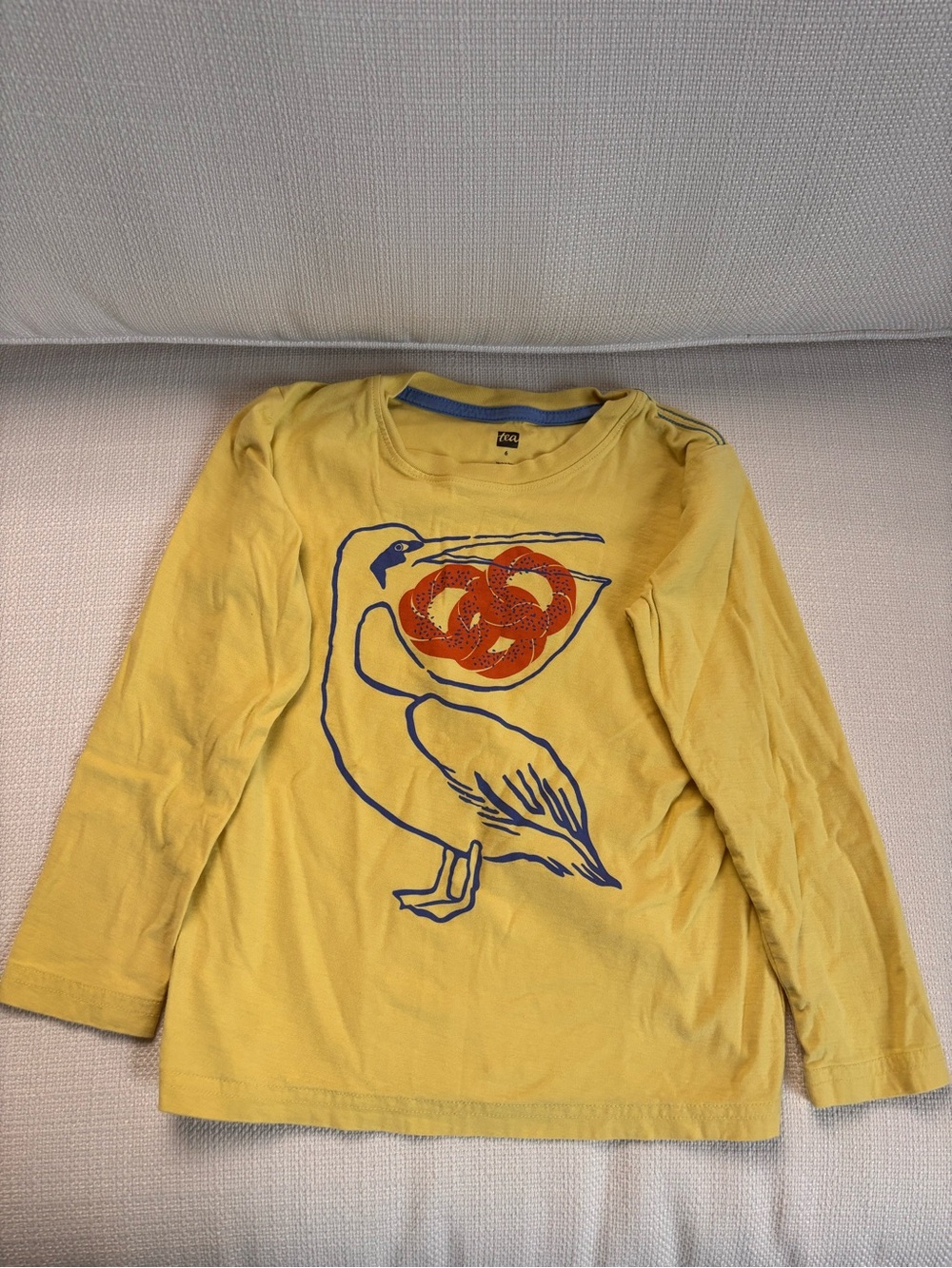 Tea Collection Yellow Long-Sleeve Tee with Pelican Graphic